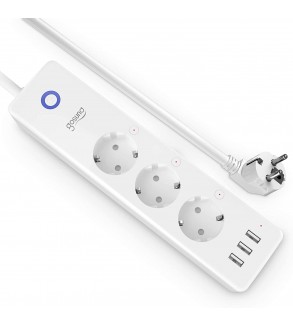 WiFi smart power strip with consumption monitoring - Alexa and Google Home compatible