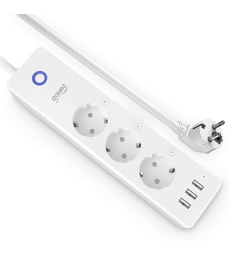 Multiprise Connectée (Type E), 10A Multiprise WiFi avec 4 AC Prises et 4  Ports USB Compatible avec Alexa, Google Home et SmartThings, Prise  Intelligente avec Commande Vocale et Contrôle à Distance 